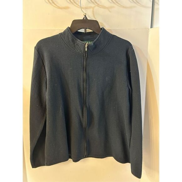 Ralph Lauren womens xl full zipper ribbed sweater #60766 - Picture 1 of 7